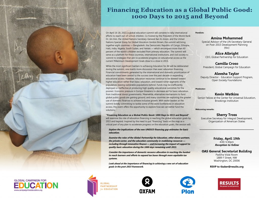 Financing Education as a Global Public Good
